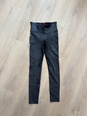 Spanx Black Faux Leather Leggings Size Medium